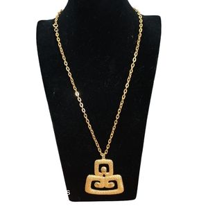 Vintage circa 1960's Gold, Modern, Brutalist, statement necklace.